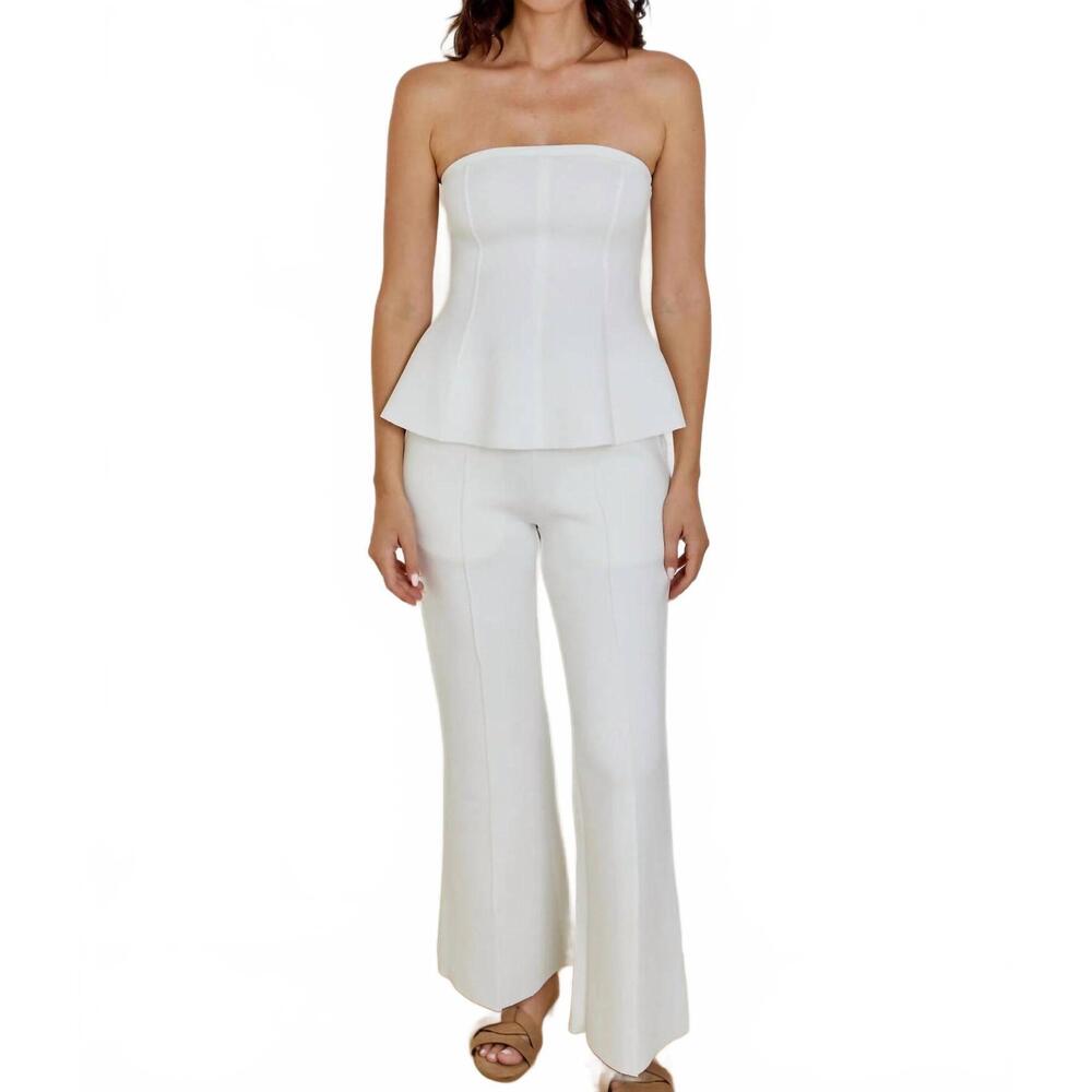 NEW DESIGN HISTORY gracie peplum set in white
